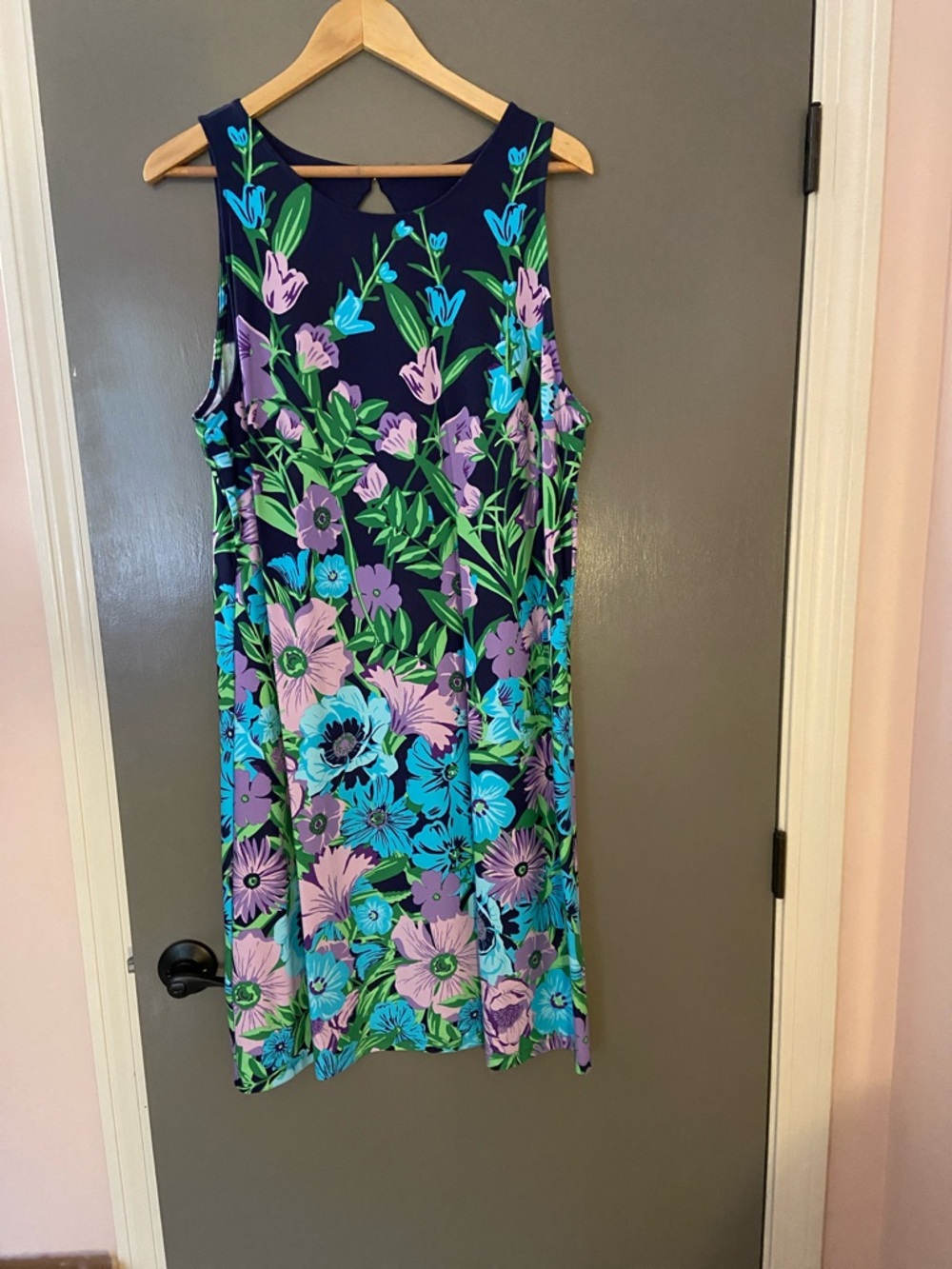 Talbots Floral Sleeveless Shift Dress, Size 16